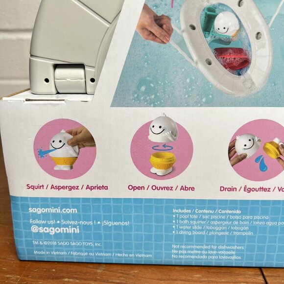 Sago Mini Yeti’s Pool Party Fold and Store Tote Remy RARE BPA & Phthalate-free - Picture 15 of 16